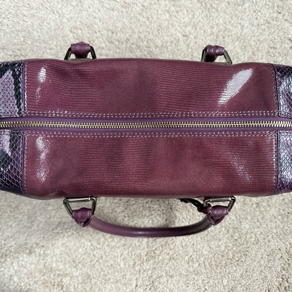 Purple with animal print accent Cole Haan bag. - Picture 12 of 15